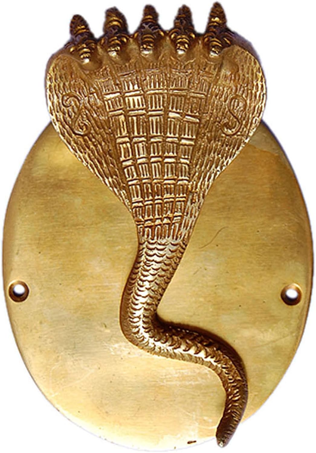 Aakrati Snake Door Knocker of Brass Yellow