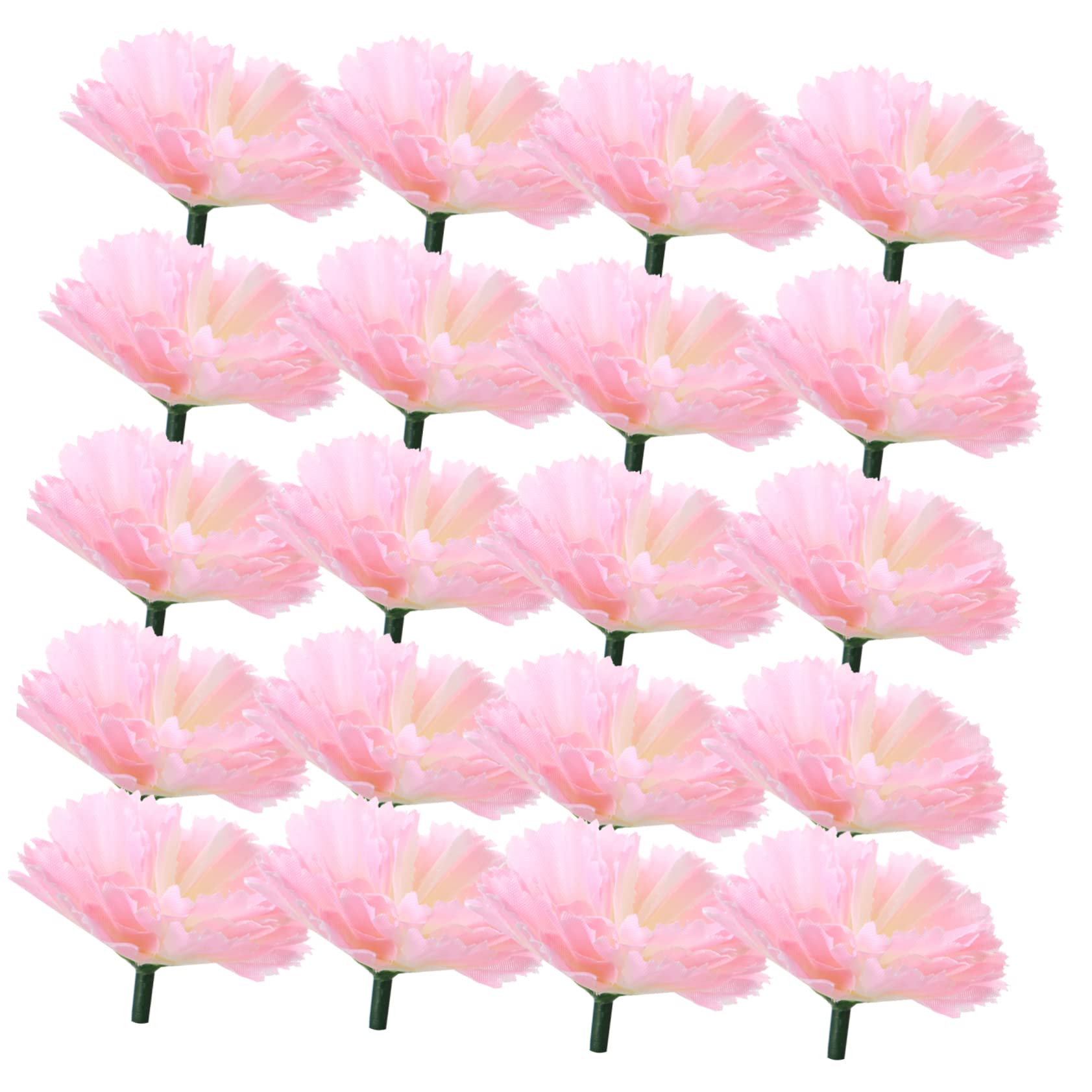 20pièces Bouquet De Têtes De Fleurs Artificielles De Carnation Décoration Réaliste pour Mariage Et Événements pour Arrangements Floraux Et Intérieur