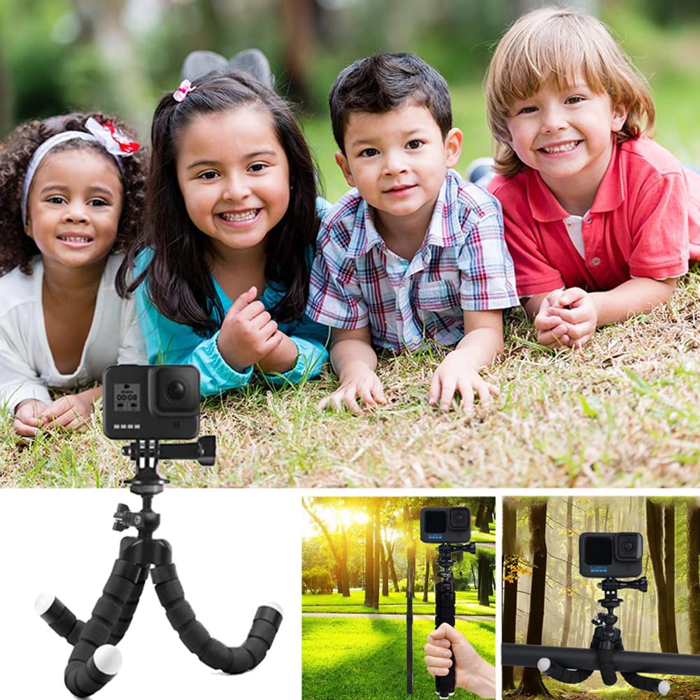 25 in 1 Kit di Accessori per Action Cam,Compatibile con GoPro Hero 13 12 11 10 9 8 Max 7 6 5 4 3 SJ4000,Supporto action cam Compatibile con DJI Osmo Action 6 5 Pro 5 4 3 2 e Altre