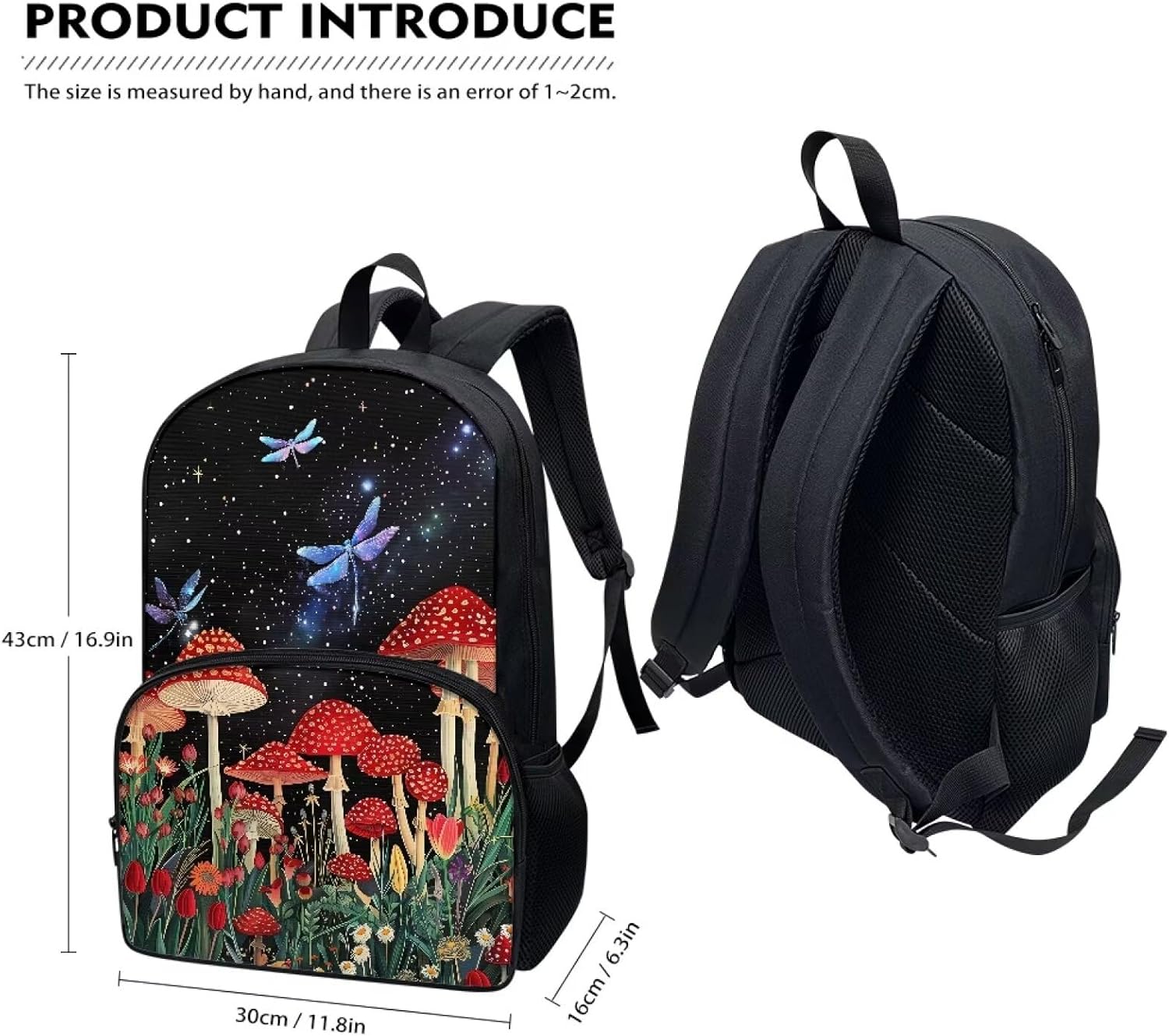Mushroom Backpack for Kids Boys Girls Childish Lightweight Kid Backpack Preschool School Children Bag Bookbag for Junior Primary Student Travel Bag Schoolbag for Junior Primary