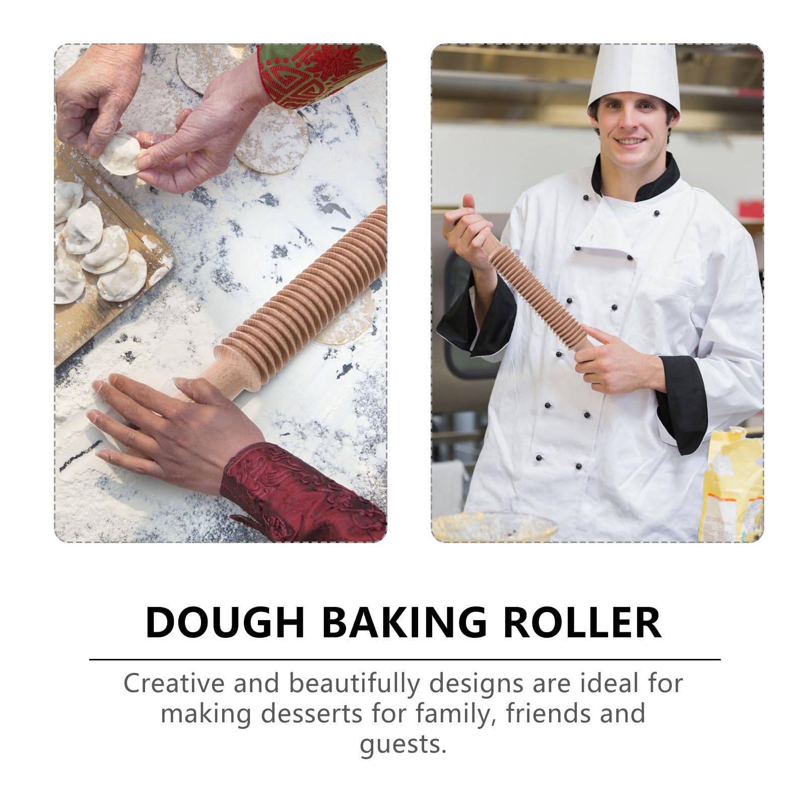 CRAFTHROU Mattarello per Troccoli in Legno Design a Vite, Rullo da Pasticceria Professionale Facile da Usare per Ristoranti e Preparazione Pasta