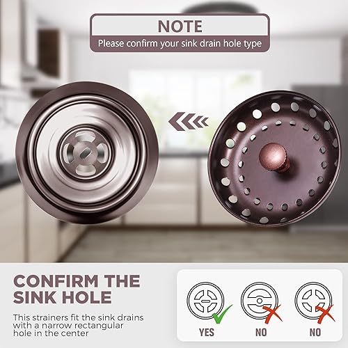 Miniatura 3 de Tapón para fregadero de cocina, 3 piezas, tapón de eliminación de basura, acero inoxidable, universal, antiobstrucción, filtro para fregadero de