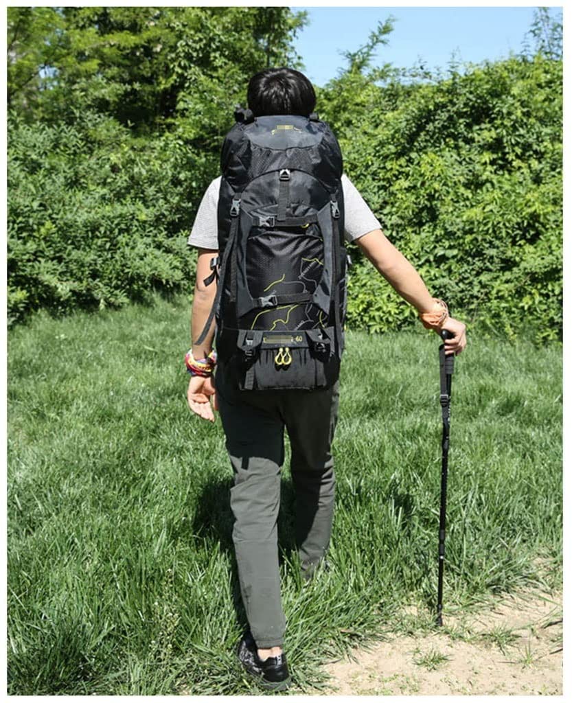 Plecak turystyczny Extra grote wandelrugzak 60L, waterdichte opvouwbare reiscampingdagrugzak met badmeesterfluitgesp, grote trekkingrugzak Polowanie