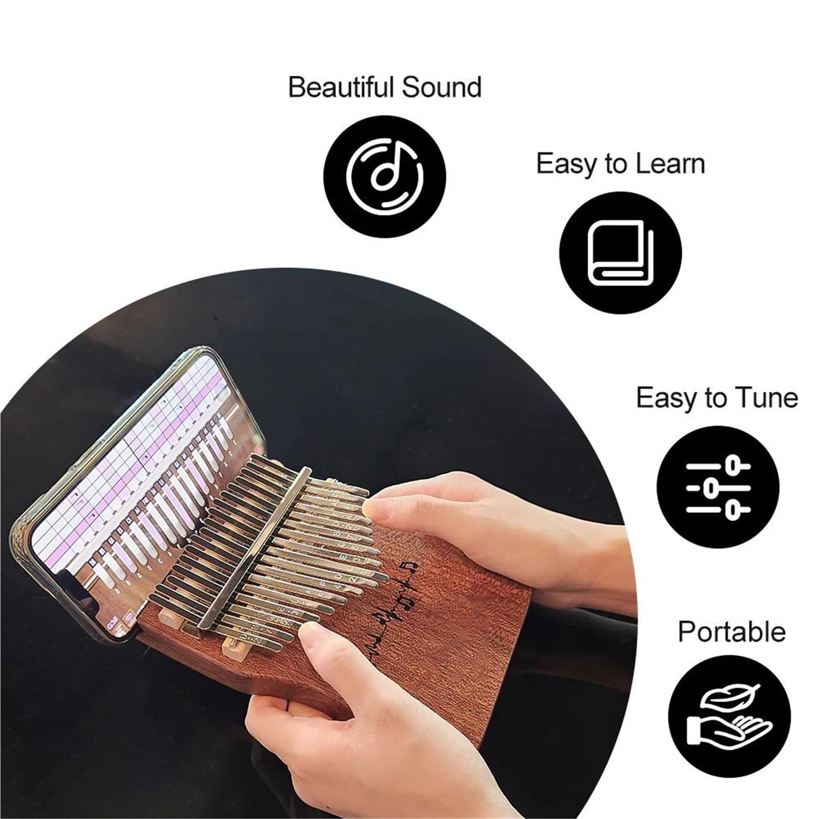Kalimba Principiantes Kalimba De Madera Maciza De 17 Teclas Perfecto Para Principiantes.