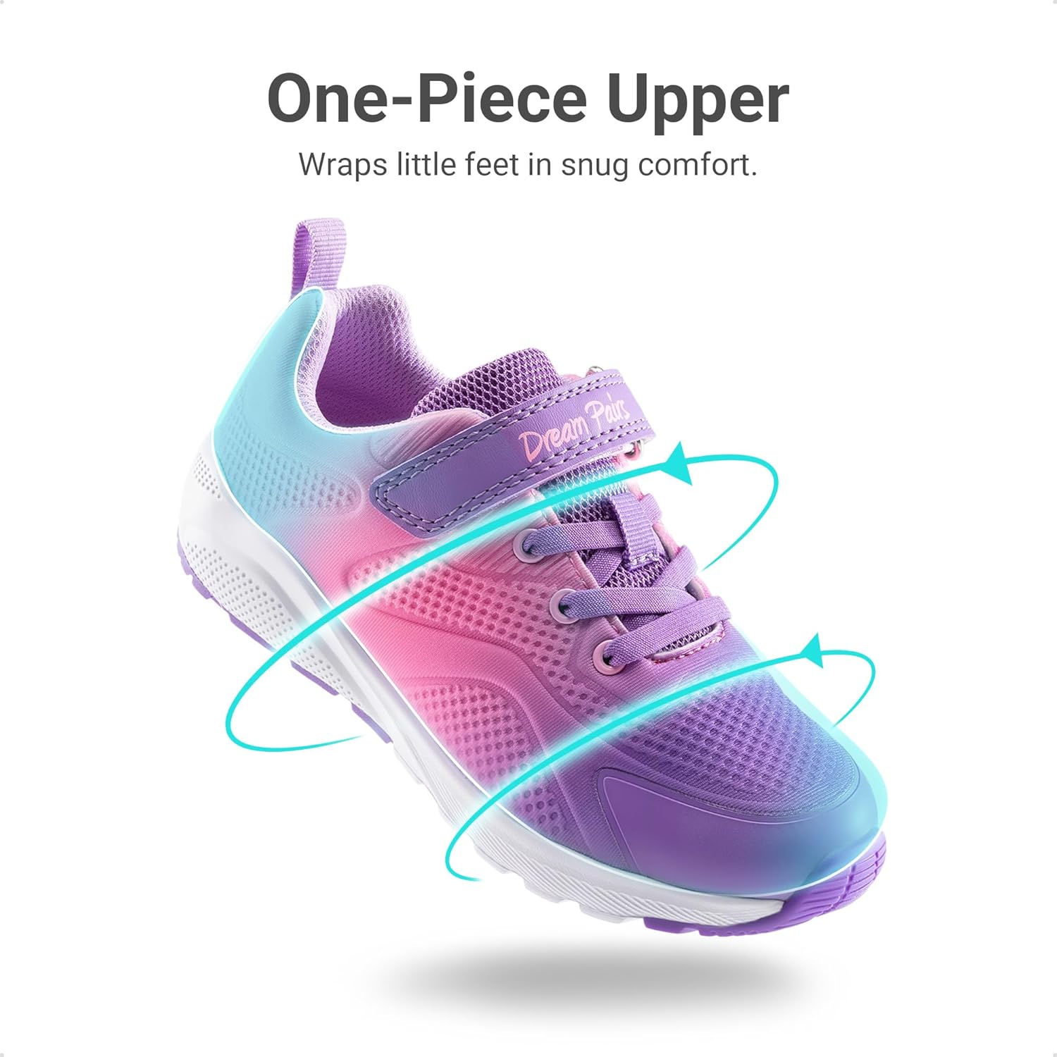 DREAM PAIRS Girls Running Shoes Kids Sneakers Tennis ColorBurst Lightweight Casual Walking Shoes