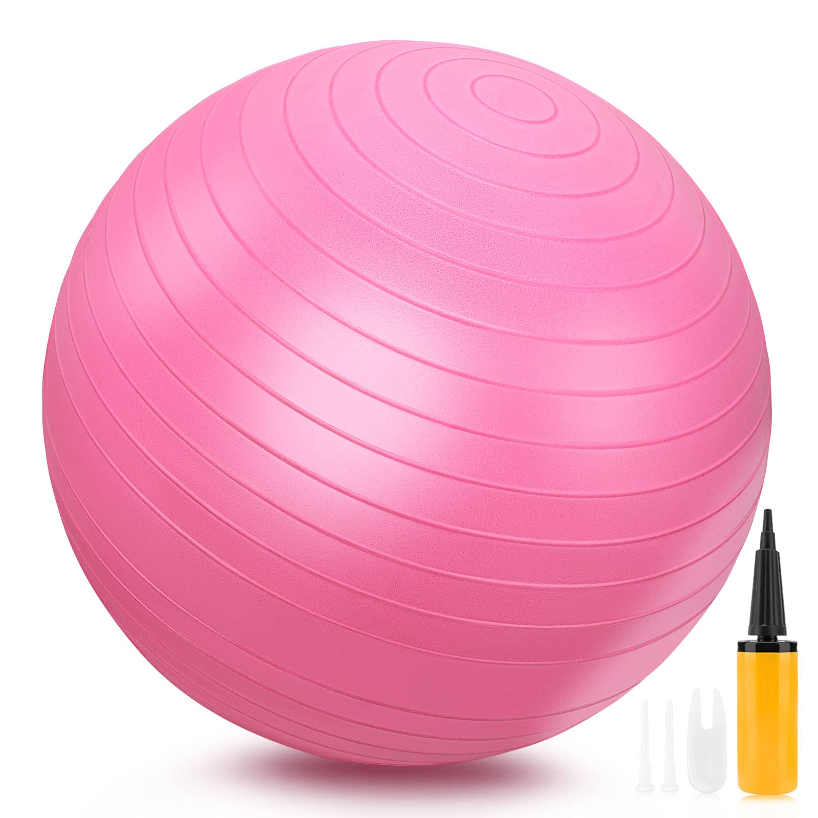 GELE Exercise Ball, Thick Anti-Slip & Anti-Burst Yoga Pilates Ball for Pregnancy Birthing, Physical Therapy and Core Balance Training, Fitness Balance Ball with Air Pump, Suitable for Home Gym Office