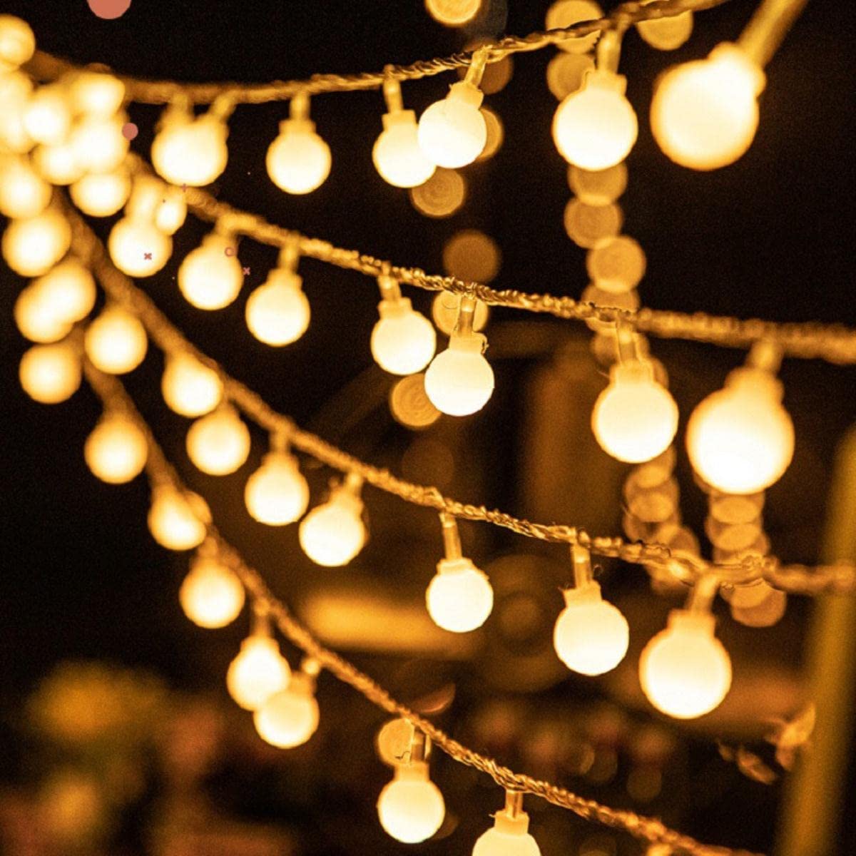 USB/Batteria LED Ghirlanda Luci Stringa di Fata Decorazioni Natalizie per la Casa Vacanze all'aperto Decorazioni per Feste di Nozze Impermeabile-Bianco, 10 m 80 LED, Scatola Batteria