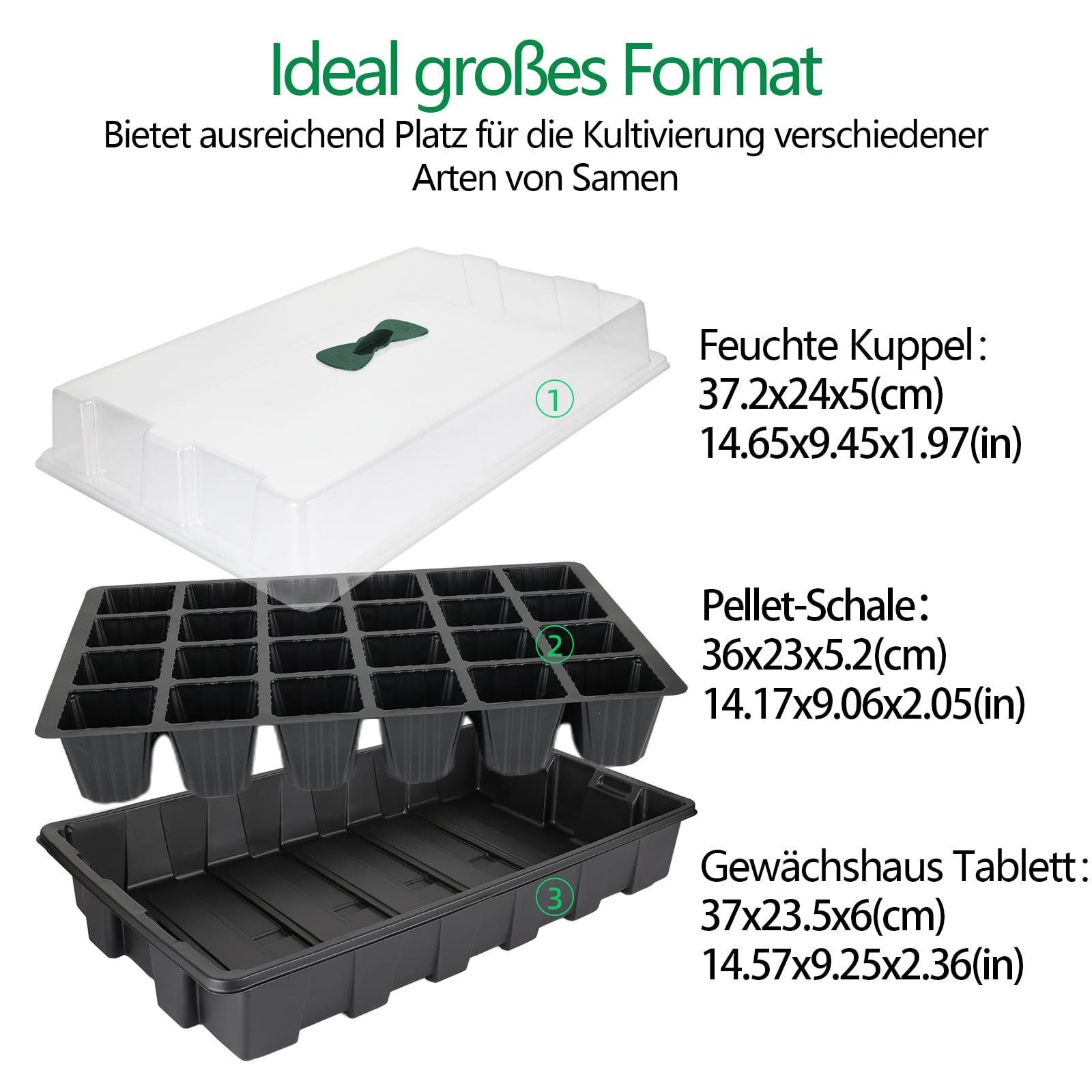 Lot de 5 petites serres de culture à 120 cellules - Kit de culture - Étiquettes pour plantes et outils - Pour l'extérieur et l'intérieur