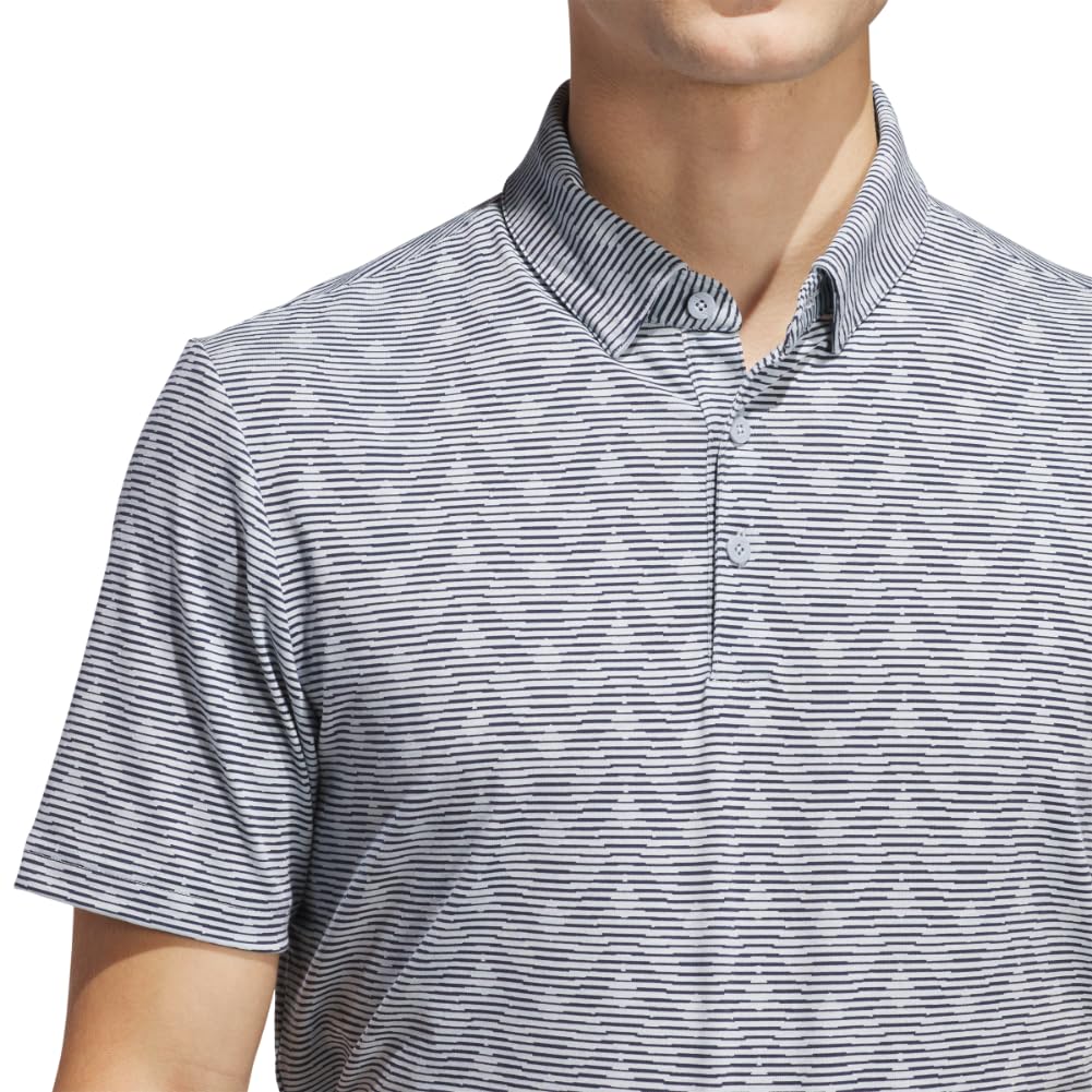 adidas Męska koszulka polo w paski z nadrukiem Go-to z nadrukiem w paski (1 opakowanie), Wonder Blue Melange/Collegiate Navy, XL