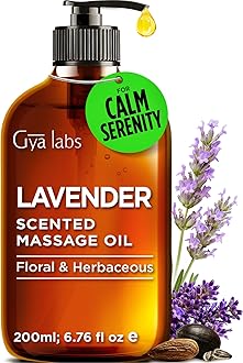 Gya Labs Lavender Massage Oil - 6.76 Fl Oz - Ultimate Relaxation for Body and Mind, Lavender Scented Massages for Total Body Comfort - Non-Greasy Formula, Non-GMO and Cruelty-Free