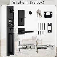 Vista 7 de NEWBANG Cerradura electrónica inteligente para puerta con teclado para una sola puerta, manija electrónica sin llave para puerta delantera