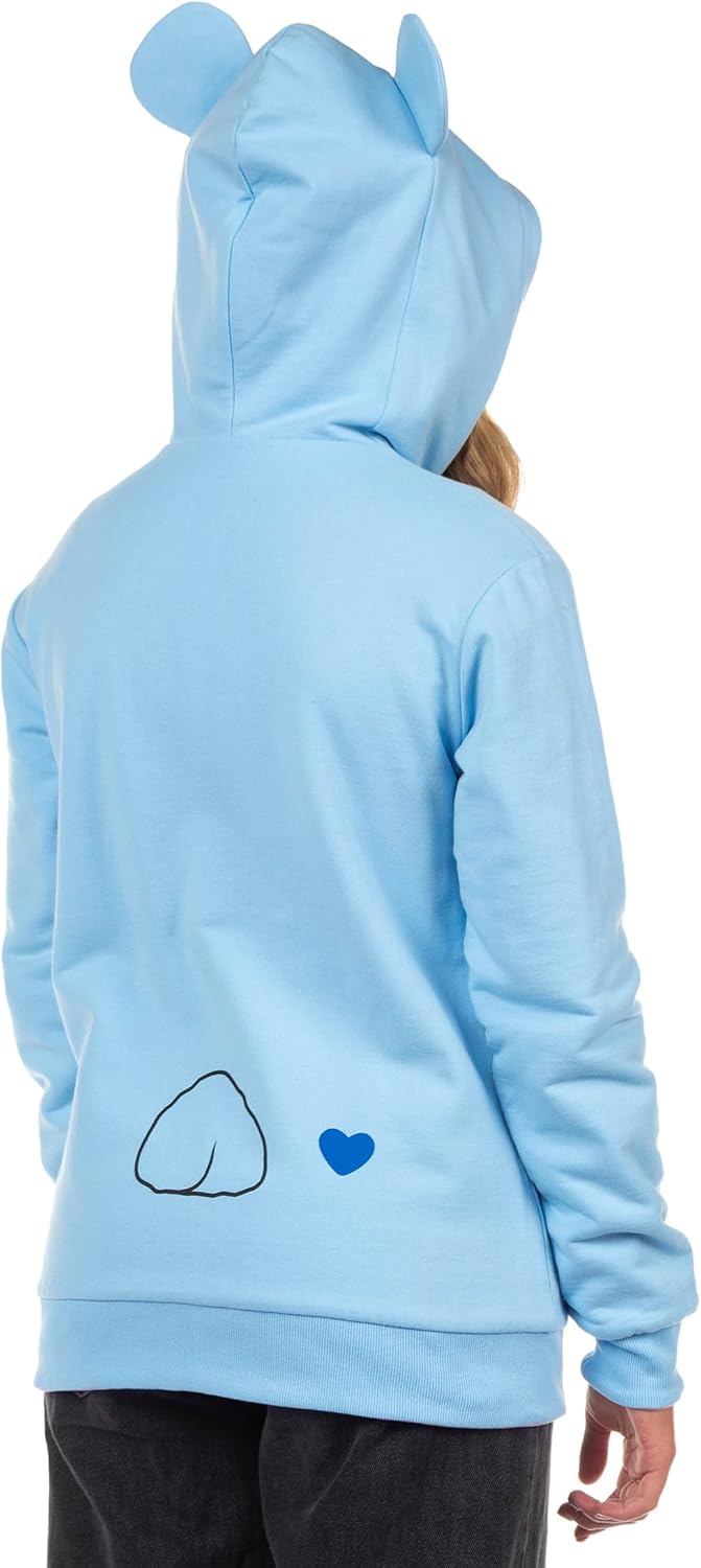Mad Engine Care Bears Hoodie Grumpy Bear and Cheer Bear Reversible Juniors Hooded Costume Sweatshirt