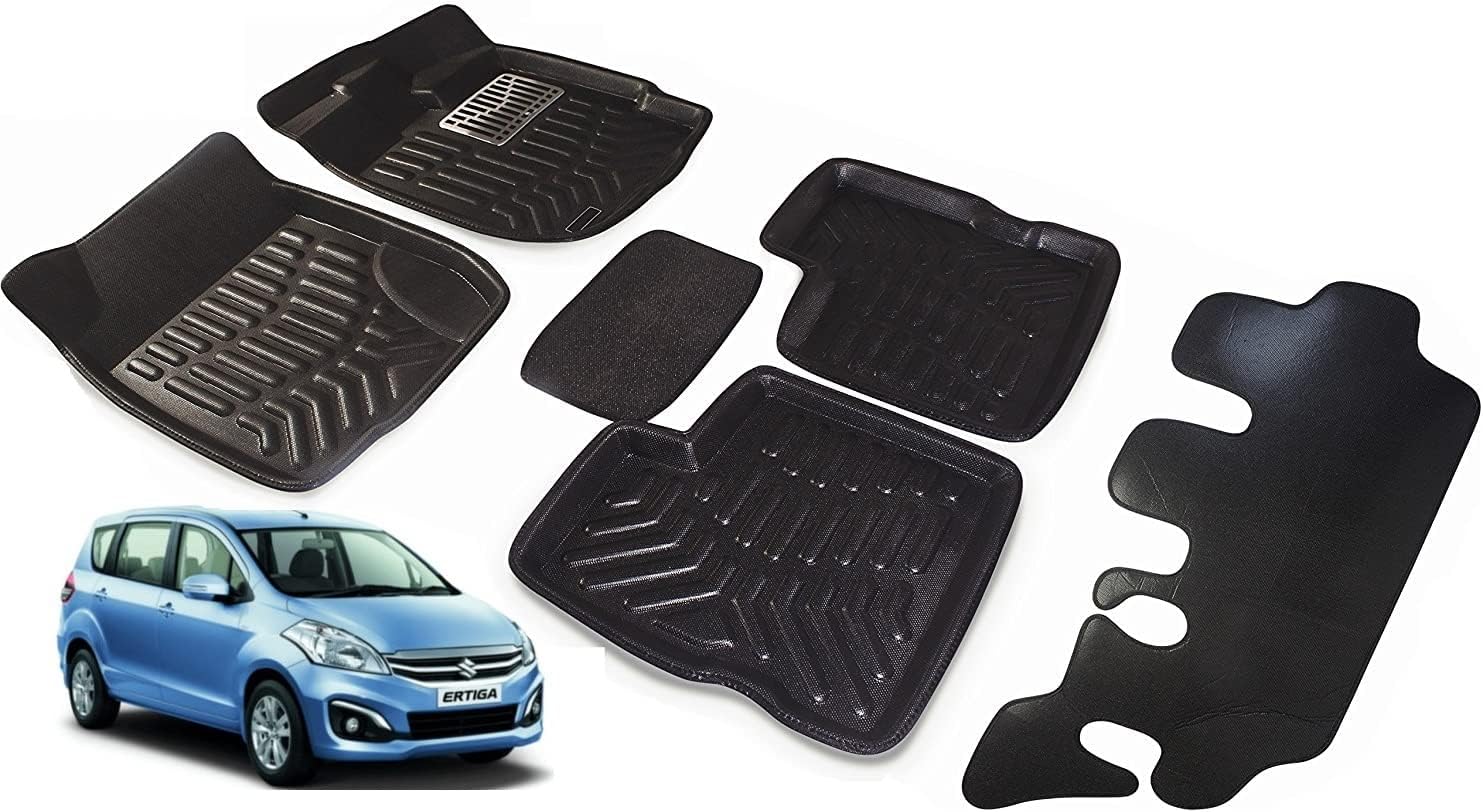 Auto Addict 3D Mats CAR Black Color for Maruti Suzuki Ertiga Old (2011-2018)