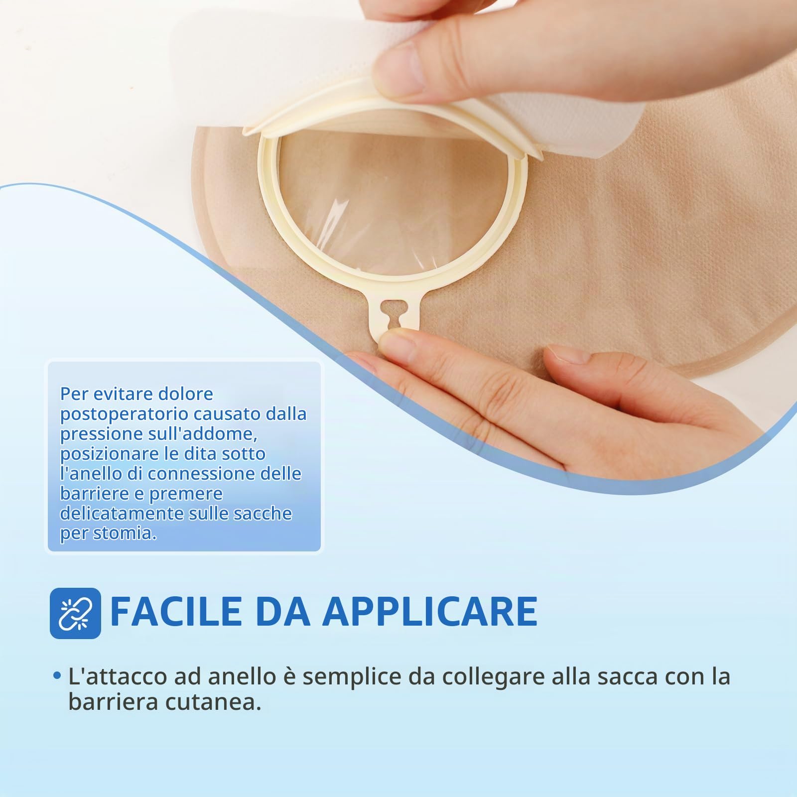 60 Pezzi Sacchetti Colostomia a 2 Pezzi, Estremità Chiusa, 70 Mm | 40 Sacchetti + 20 Barriere, Ritagliabili, Sistema Usa e Getta per Stomia Ileostomica, Ideale per Viaggi e Cura Stoma