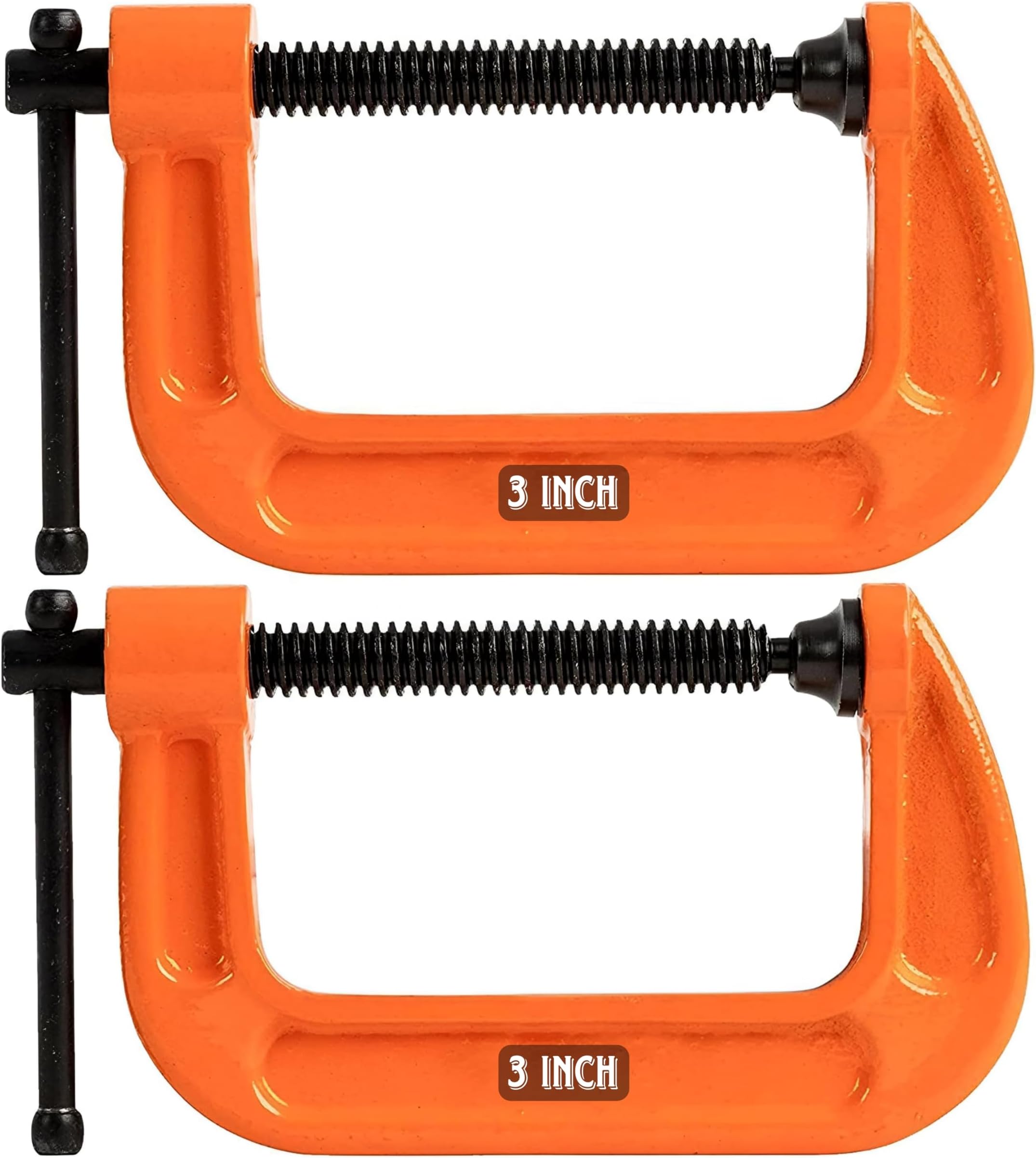 GIZMO C-Clamp, C Clamps Set, Heavy Duty G-Clamp With Chrome Plated Screw Pack of 2 (3 Inch)