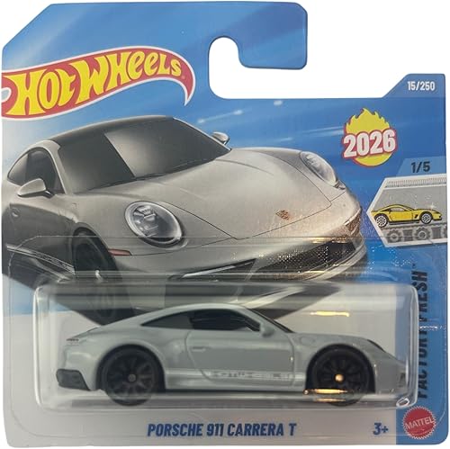 Hot Wheels Porsche 911 Carrera T [Gray] Factory Fresh 1/5, 15/250 New for 2026! 1:64 Scale Diecast Toy Vehicle