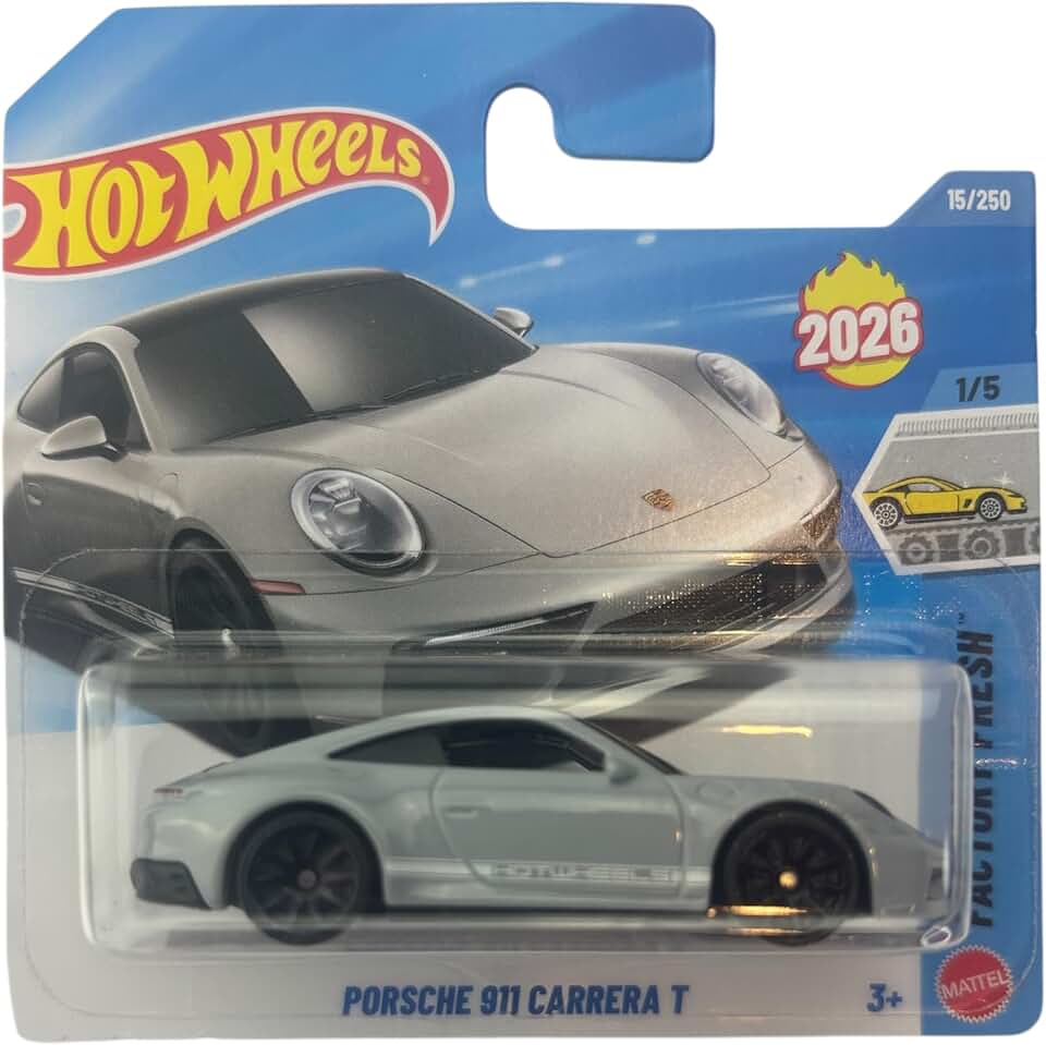 Hot Wheels Porsche 911 Carrera T [Gray] Factory Fresh 1/5, 15/250 New for 2026! 1:64 Scale Diecast Toy Vehicle