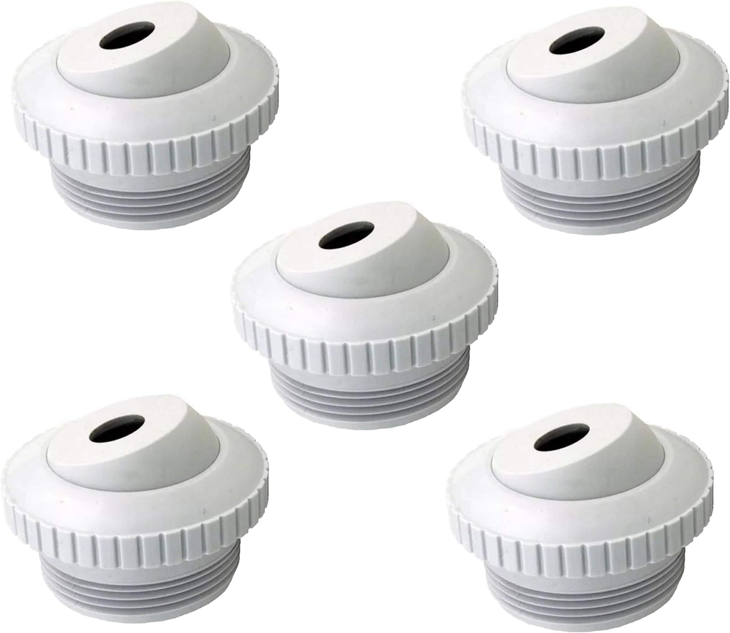 Pool Supply Town and Spa Eyeball Jet 1.5" Threaded to 1/2" Open 5 in a Package White Adjustable