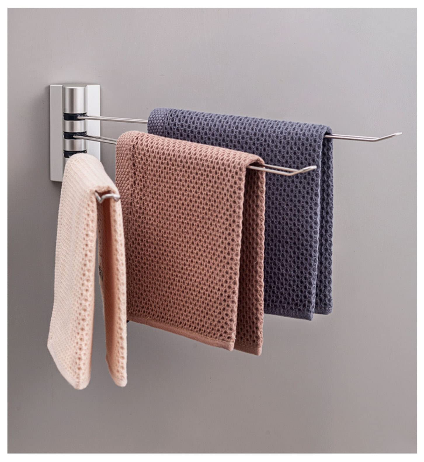Handtuchhalter für Badezimmer, Kupfer, Badezimmer-Handtuchhalter, gebürstetes Gold, drehbare Handtuchstange, Badezimmer-Trockengestell mit mehreren Stangen