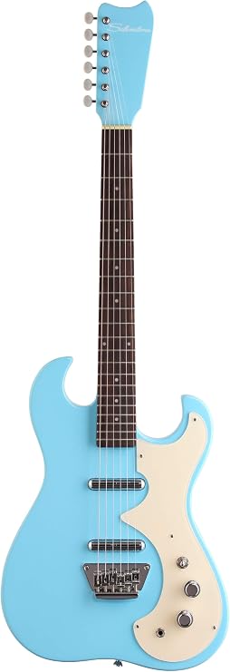 Silvertone Classic 1449-BDLB Solid-Body Electric Guitar Daphne Light Blue
