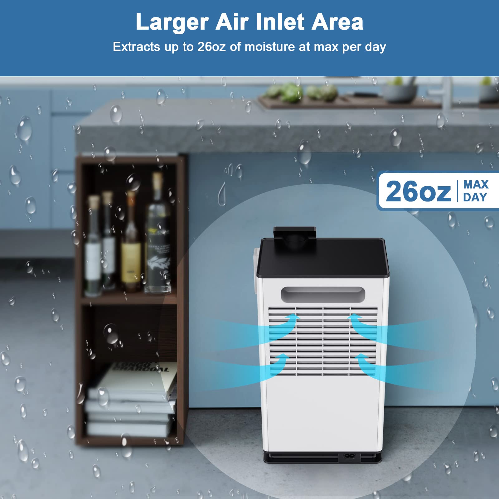 SEAVON 68oz Dehumidifiers for Home with Remote Controller, Ultra Quiet