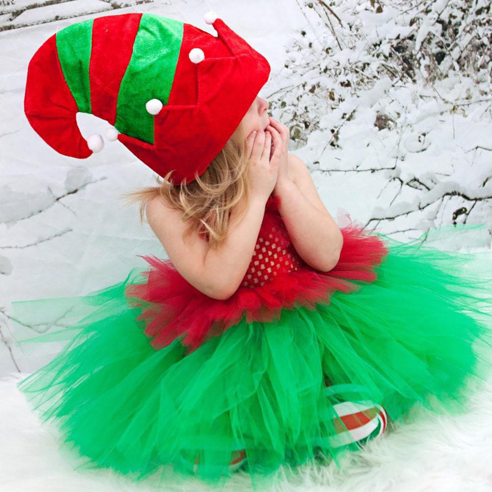Abito di Natale per bambine Abito senza maniche in tulle da travestimento