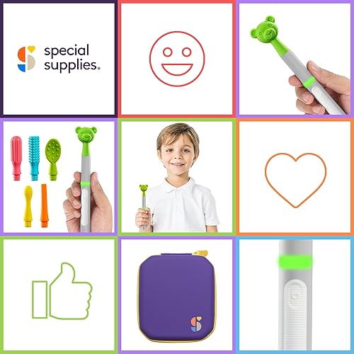 Miniatura 9 de Special Supplies Buzz Buddy Kit de estimulación oral con 6 cabezales intercambiables de textura suave, calma las necesidades sensoriales, apoya el