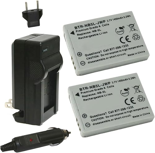 Batería de repuesto para Canon PowerShot SX210 (2 unidades, 1400 mAh) y cargador