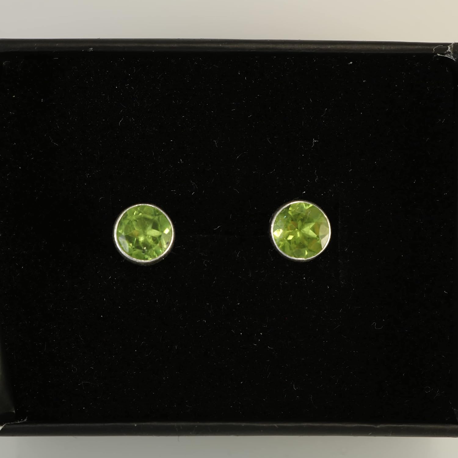 Sterling Silver 925 Round Gemstone Handmade Stud Earrings for Women & Men