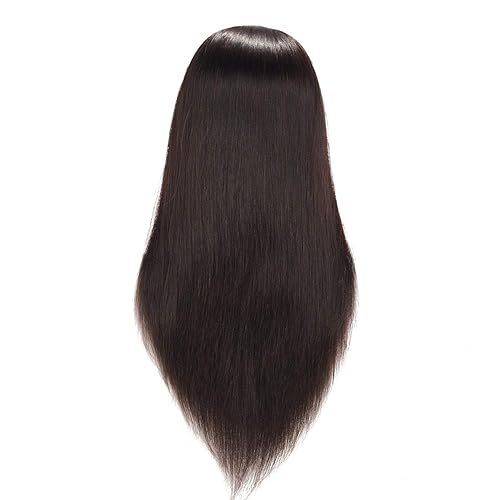 Miniatura 24 de Hairingrid Cabeza de maniquí de 20 a 22 pulgadas, 100% cabello humano, peluquero, cosmetología, maniquí, cabeza de entrenamiento, cabello y soporte