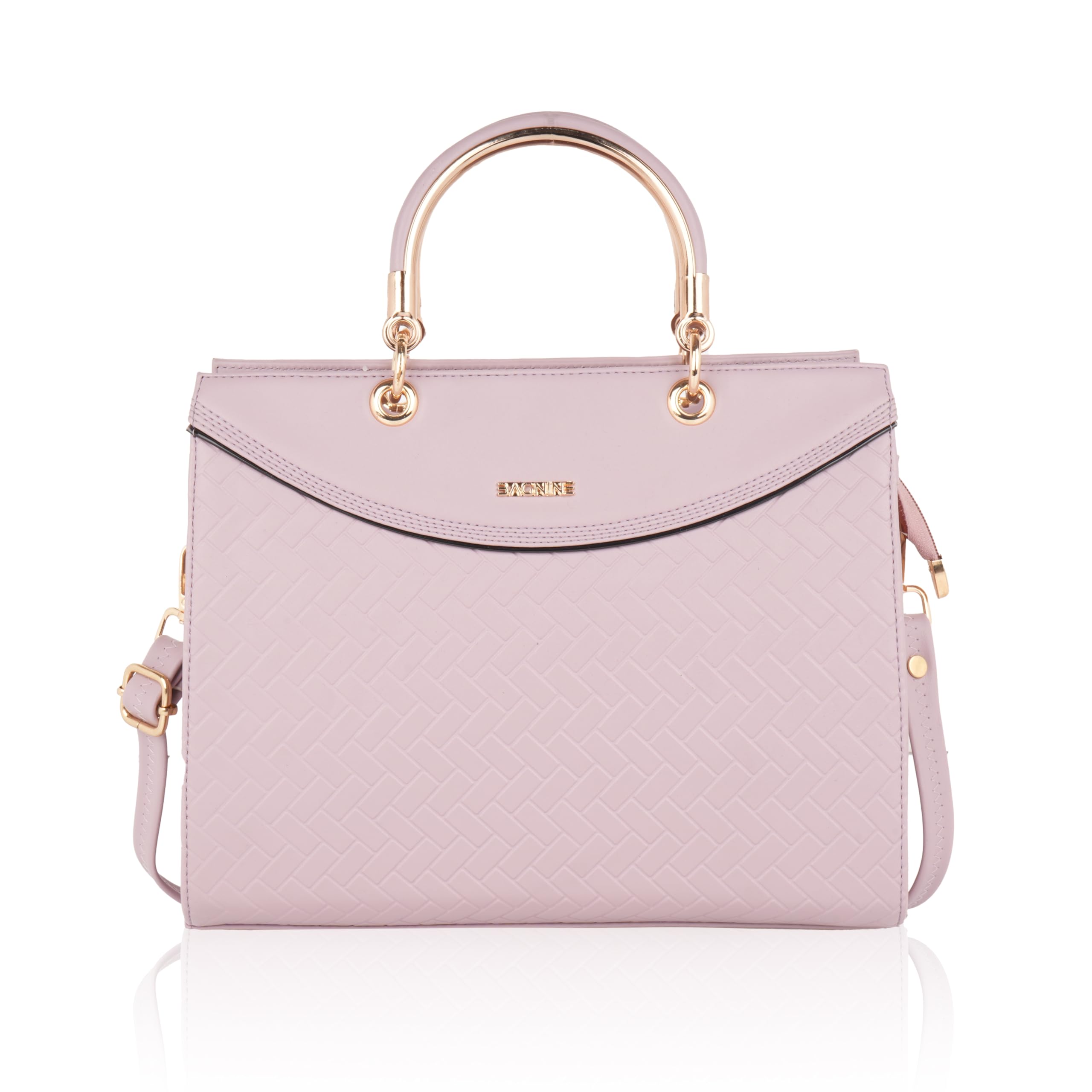 bagnine Fashion Handbag for Women | Designer Textured Satchel Purse | Removable Strap | Premium Zip Closure | Trendy Bag for Office, Shopping, Travel & Daily Use-picture-12