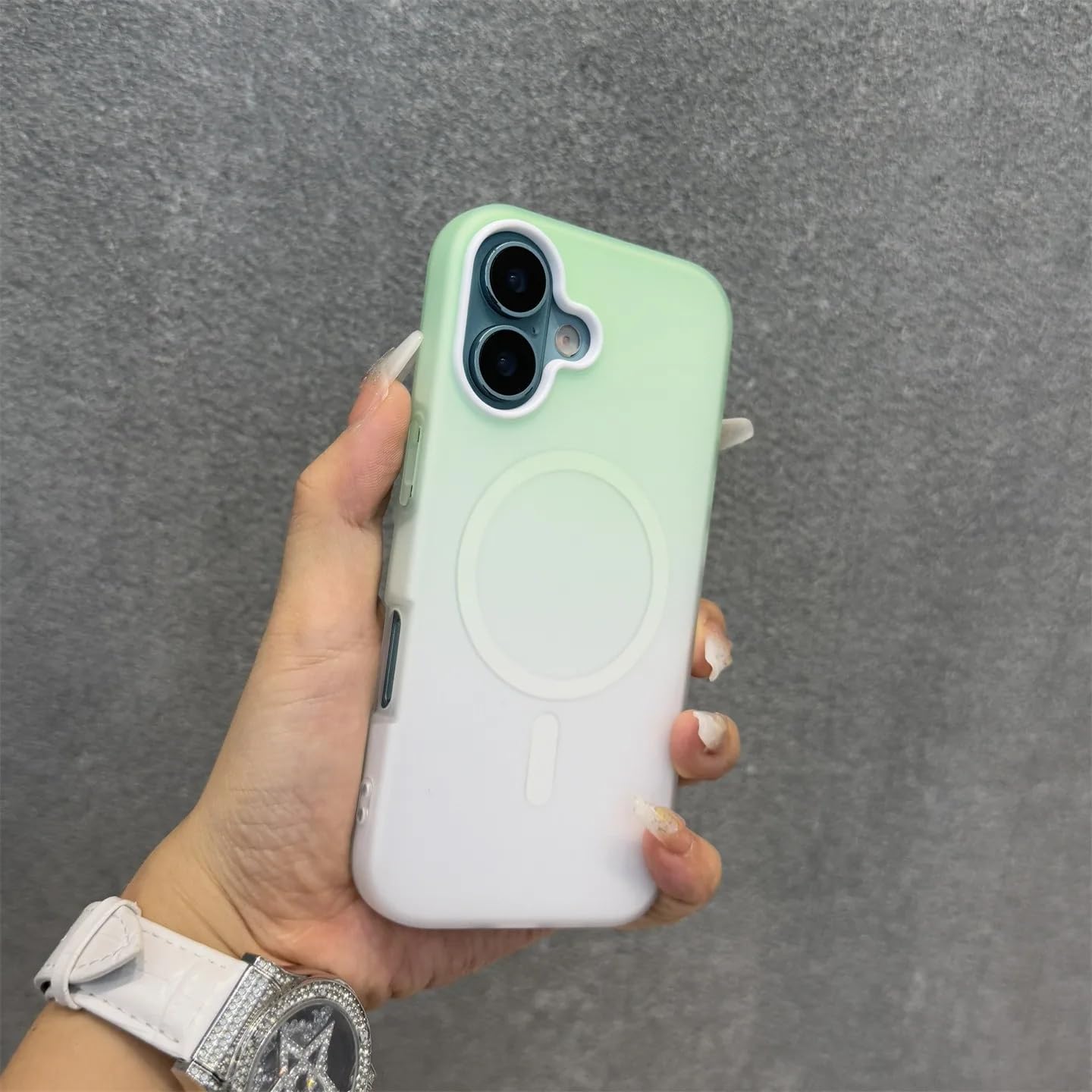 Coque magnétique antichoc iPhone 17 Plus gelée bleue dégradée