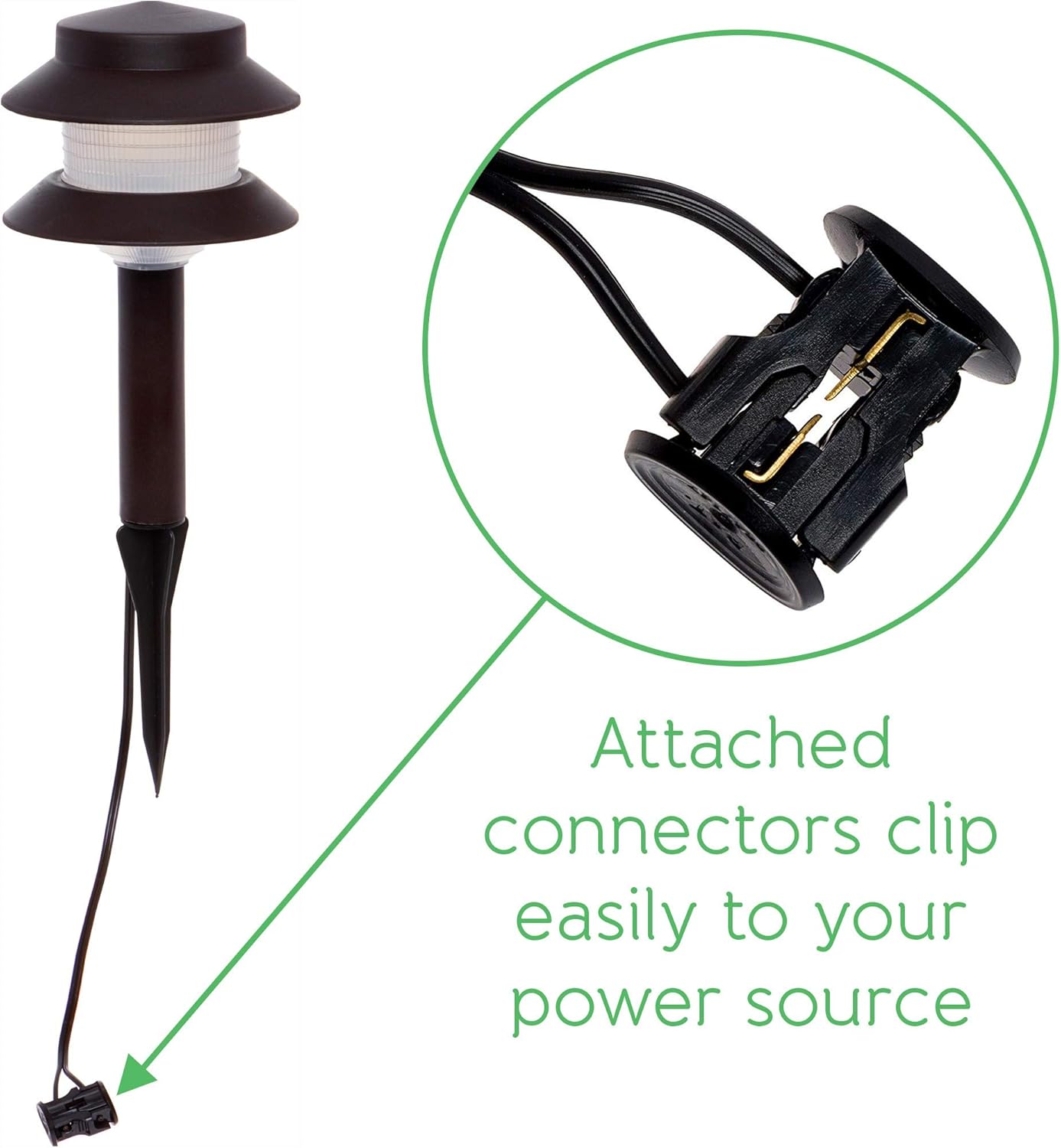 Buy 1 get 1 🔥 Low Voltage Landscape Path Lights - 35 Lumen Modern 2-Tier Outdoor 2.5 Watt Landscape Light GreenLighting (8 Pack, Dark Brown)