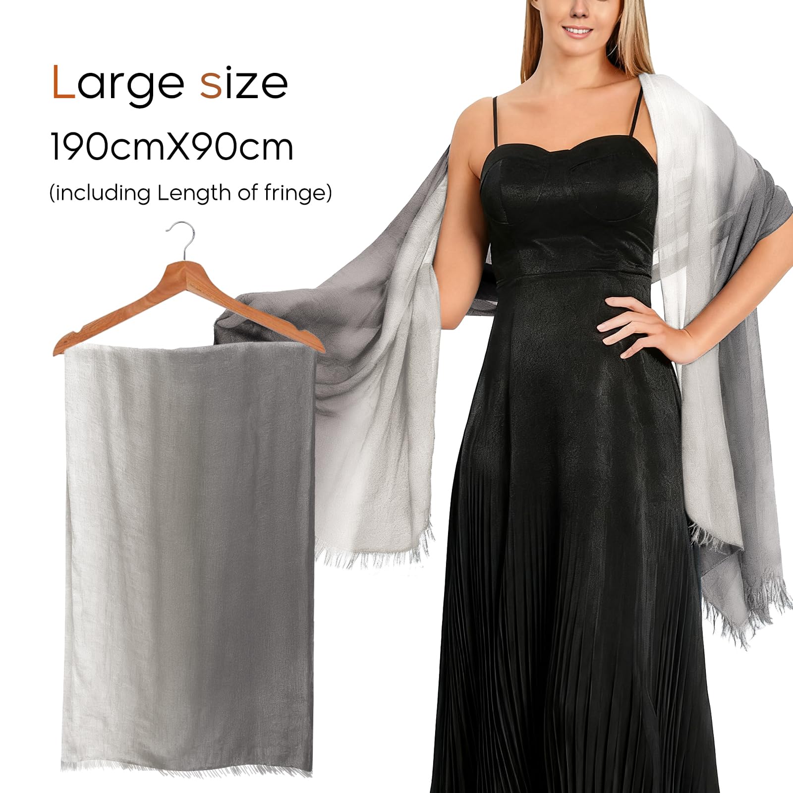 WKTRSM Sciarpa Cotone Donna Stola Scialle Morbido Sciarpa Inverno Grande Sciarpe Donna per Autunno e Inverno 180 * 120cm