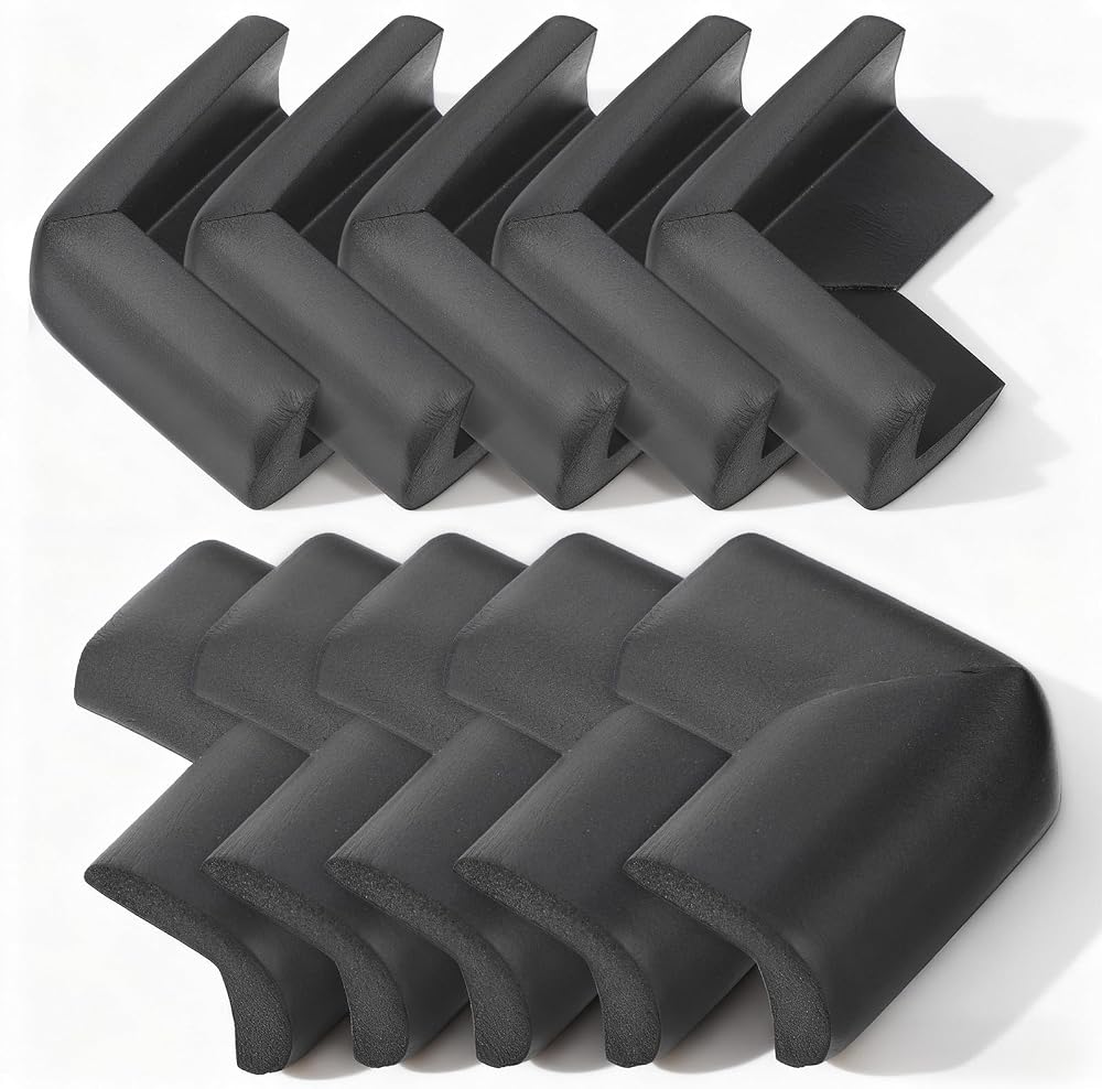 Qianyu 10 Pack Soft Sponge Table Corners Baby Proofing Edge and Corner Guards Adhesive Safety Foam Desk Furniture Corner Protectors Cover Bumpers for Kids Bed Table Cabinet Fireplace Stair — 사진 1