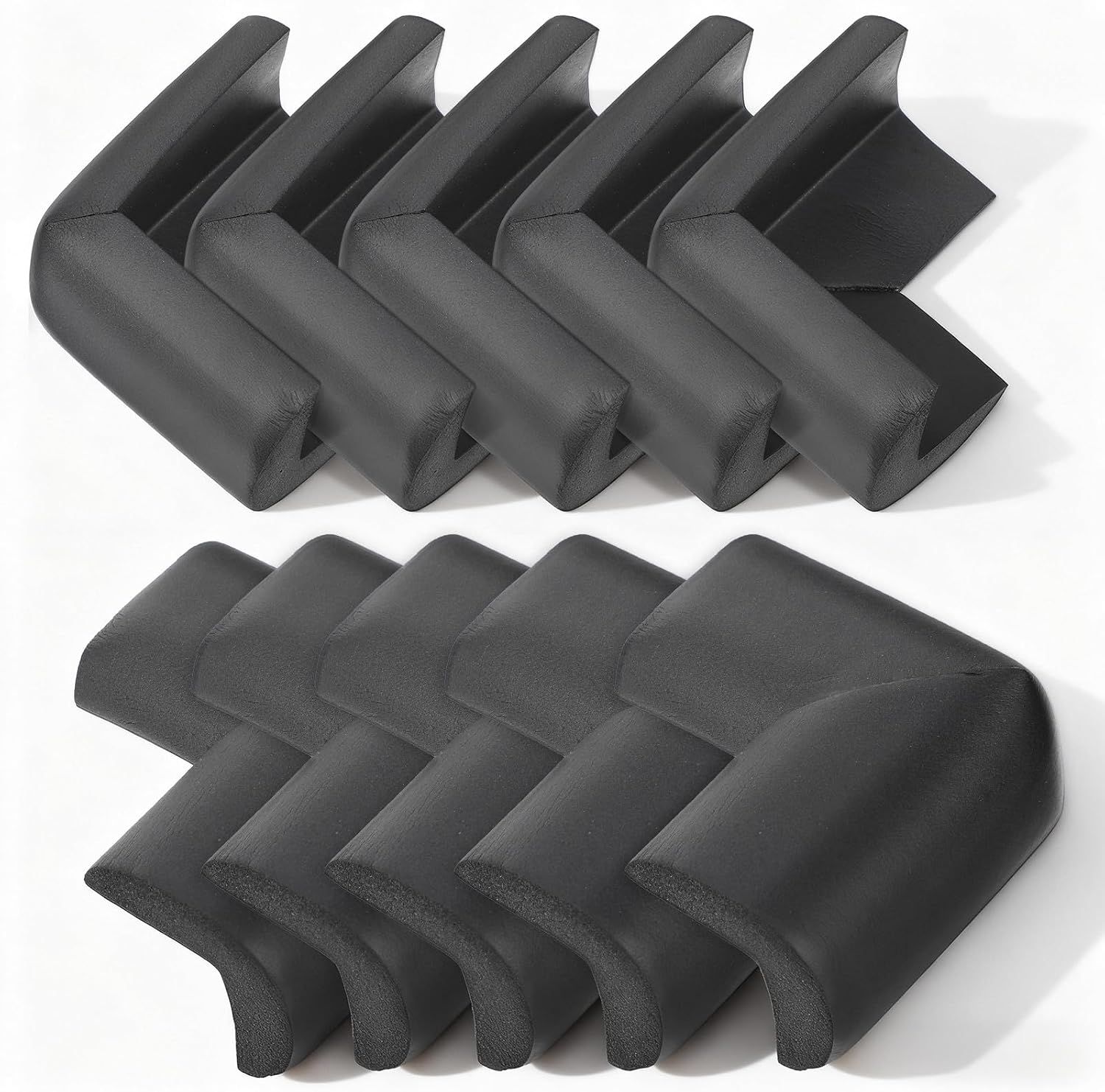 Qianyu 10 Pack Soft Sponge Table Corners Baby Proofing Edge and Corner Guards Adhesive Safety Foam Desk Furniture Corner Protectors Cover Bumpers for Kids Bed Table Cabinet Fireplace Stair