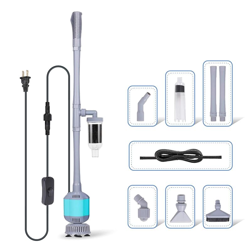 Limpador de Cascalho Elétrico para Aquário hygger 5 em 1, Bomba 360 GPH, 15 W, Modelo HG955-AC