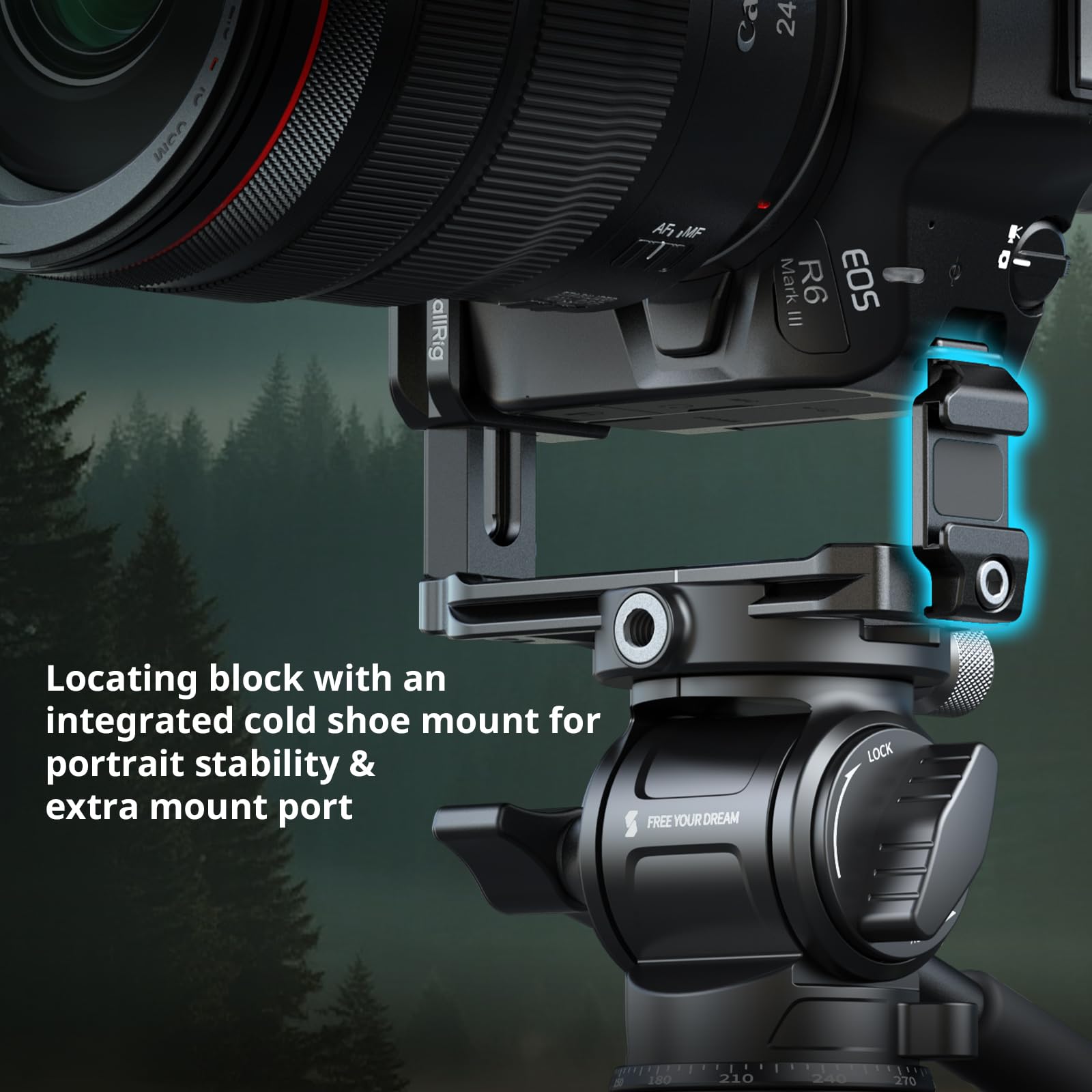 SMALLRIG Piastra di montaggio a L con slot AirTag per Canon EOS R6 Mark III / R6 Mark II 5962