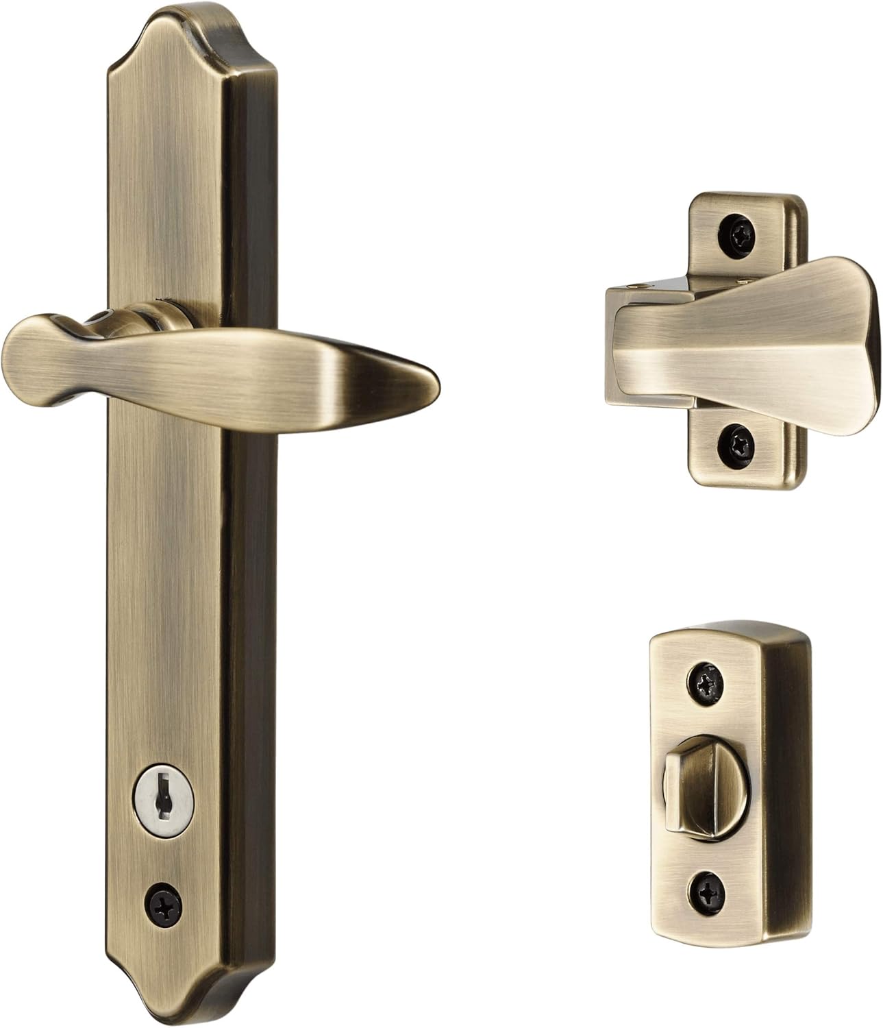 Ideal Security Door Lever with Deadbolt Lock for Out-Swinging Doors, Matte Black