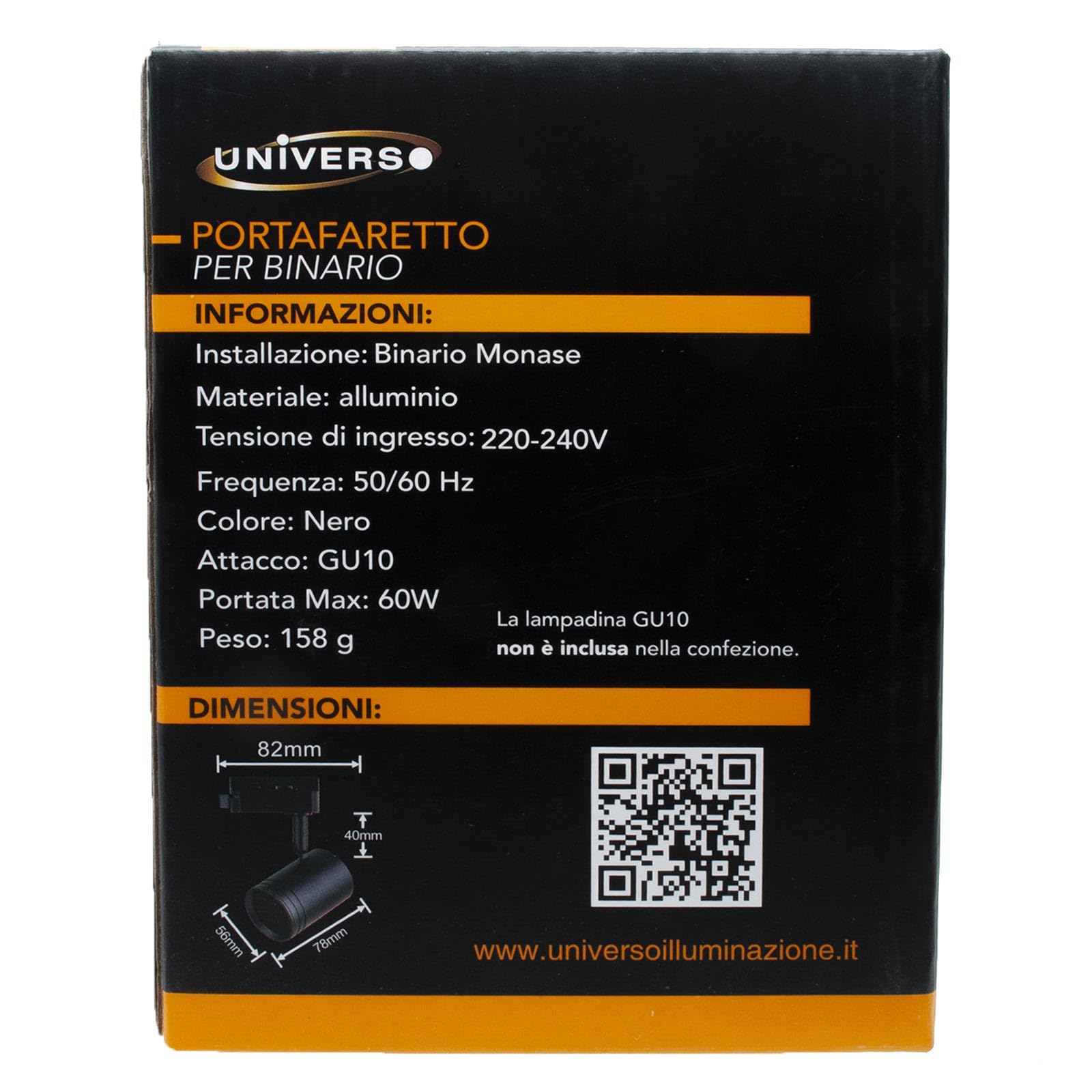 Faretto per binario track monofase, lampada LED 8W GU10 Luce Naturale 4000K, luce Negozio Vetrina Ufficio Albergo Hotel, 580 Lumen alta resa Luminosa, faro proiettore Orientabile