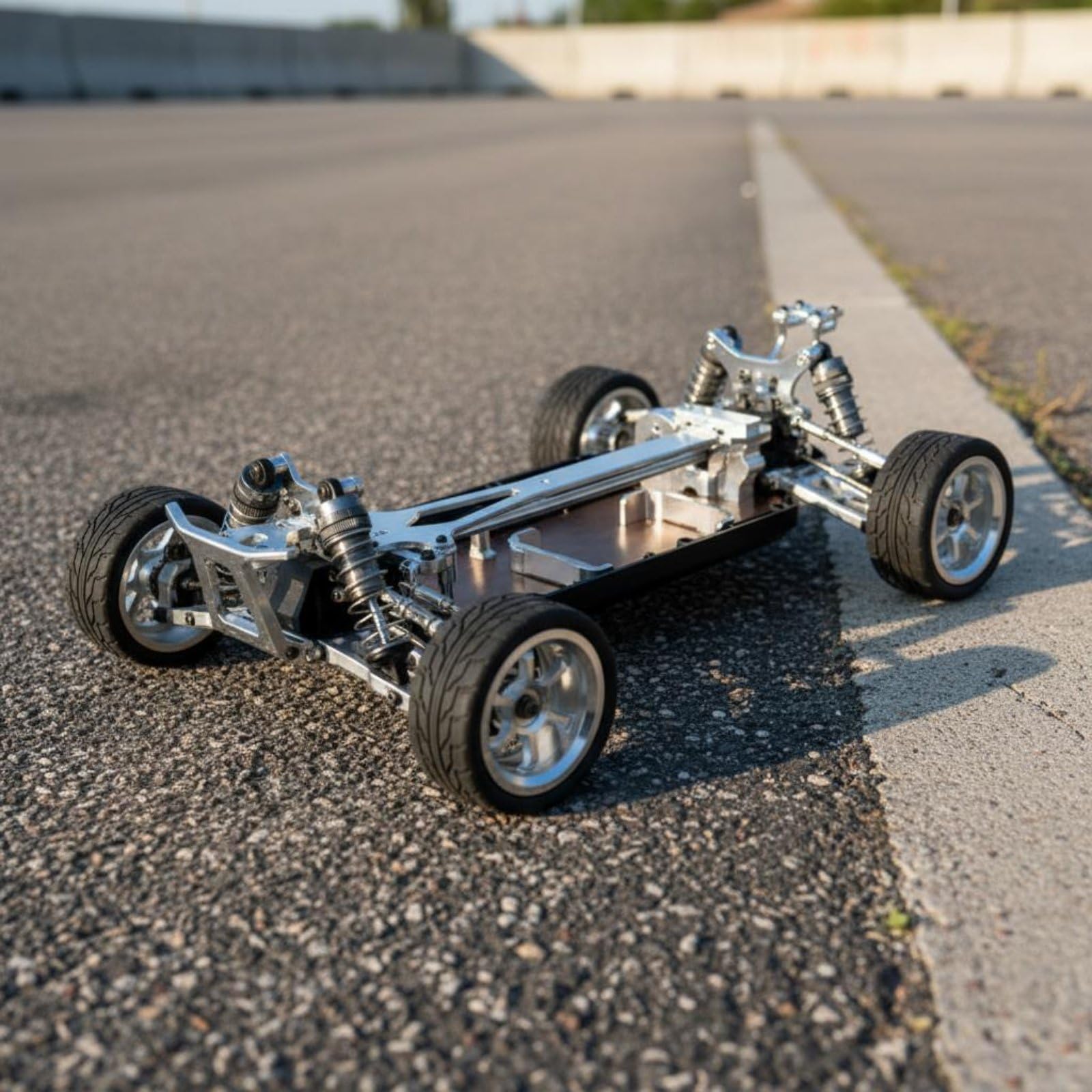 predolo Chasis RC de Aluminio para Coche Teledirigido Marco Bastidor Estructura Metal Resistente y Rigidez Mejorada Montaje /12 Adecuado para Aficionados y Carreras en Pista y Terreno, Rojo