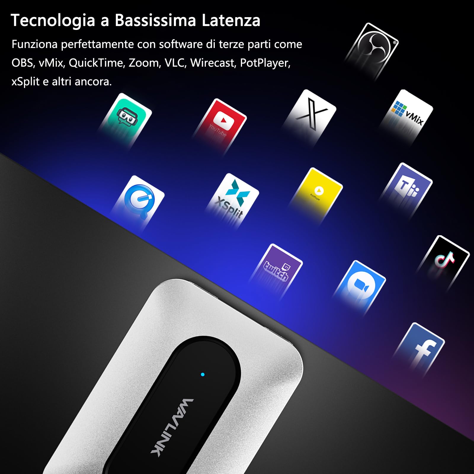 Scheda Acquisizione Video HDMI 4K WAVLINK - Per Streaming E Gaming, Plug-and-play