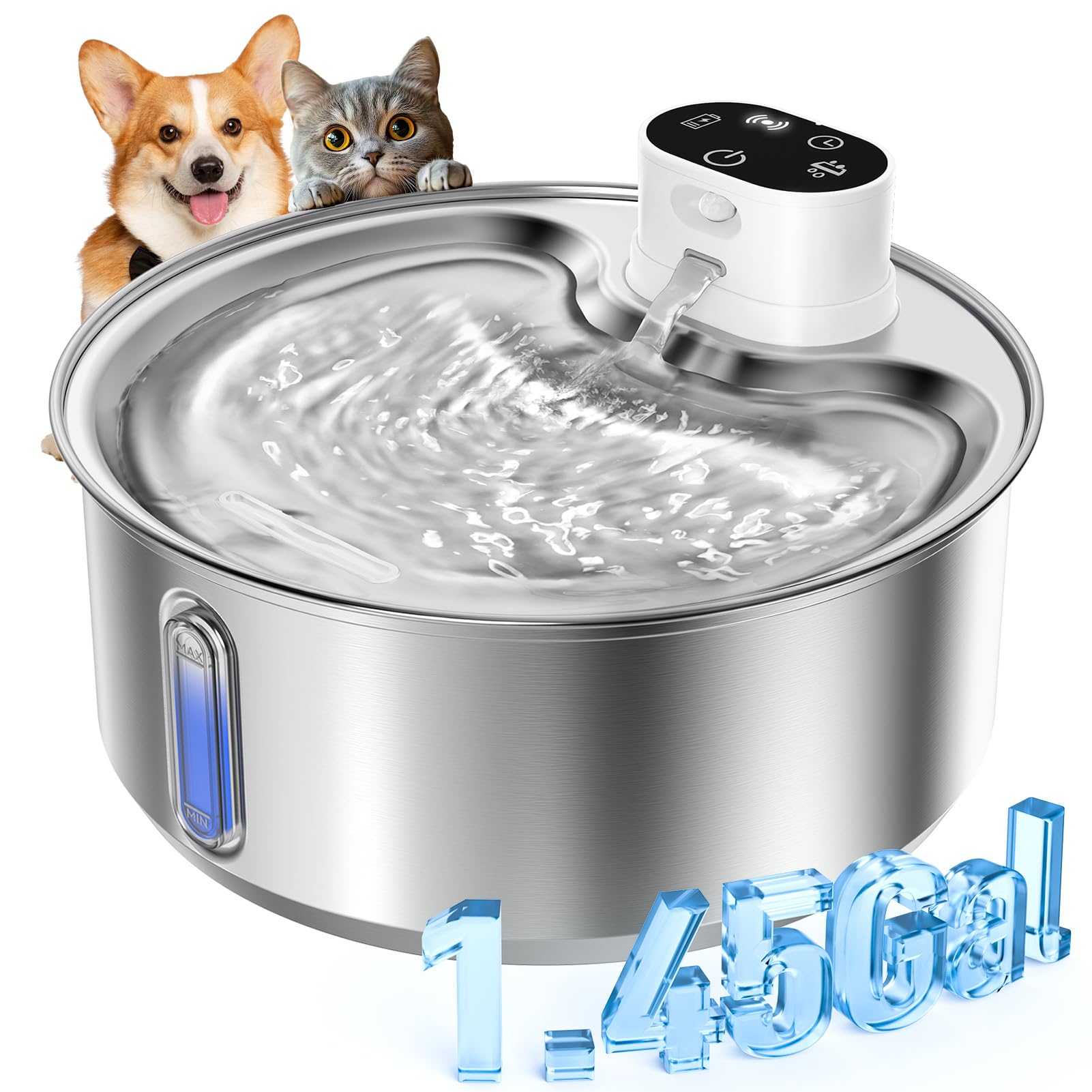 置物 Battery Operated Musical Water Fountain Amazon.com : WILKIEE Stainless Steel Cat Water Fountain, 186fl.oz