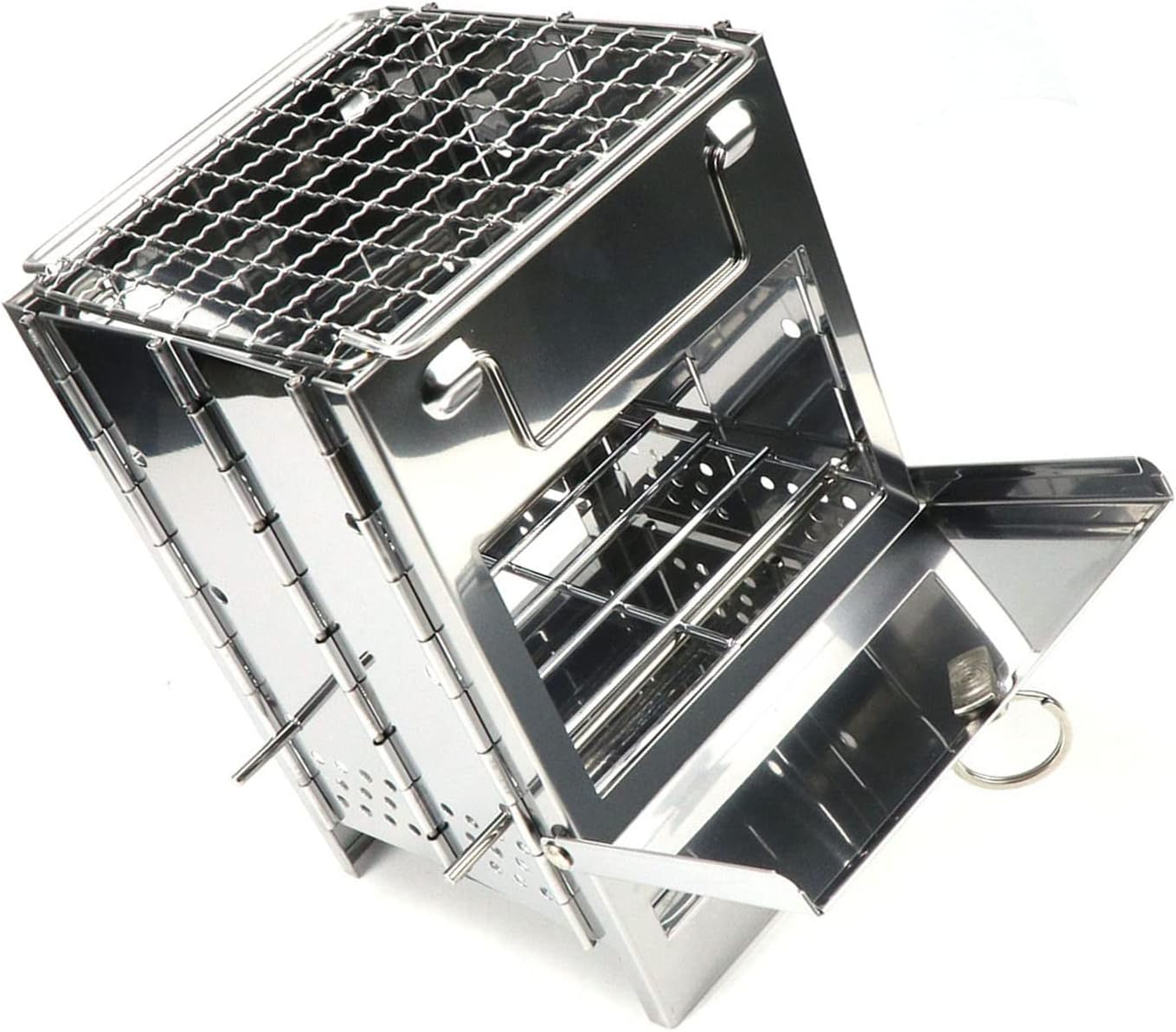 Amazon.com : Stainless Steel BBQ Grill Protable Charcoal Grill Camping ...