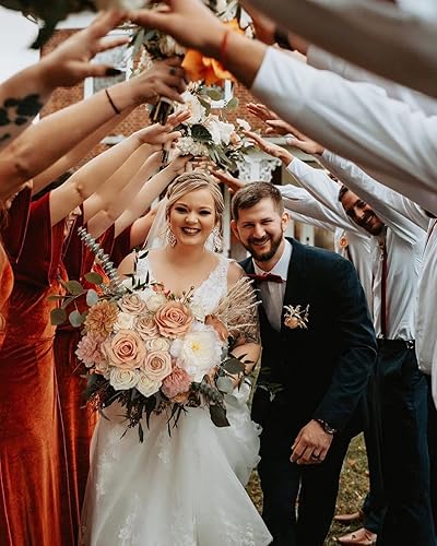 Vista 158 de White Rose Artificial Flowers Fake Flower Bulk with Stems for DIY Wedding Bouquet Bridal Baby Shower Centerpiece Table Decorations Silk Faux Floral