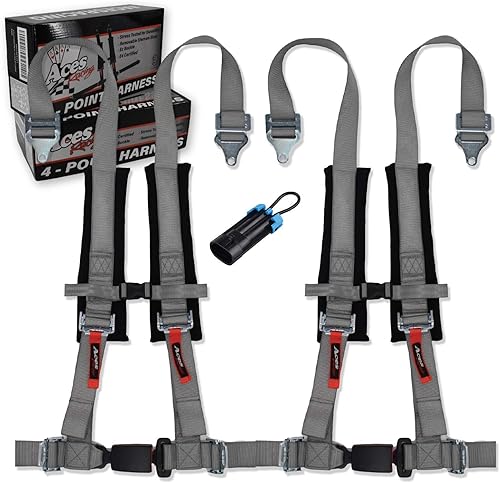 Miniatura 6 de 5 Point Harness (Pair) for Polaris RZR With Bypass plug (Black, 5 Point)