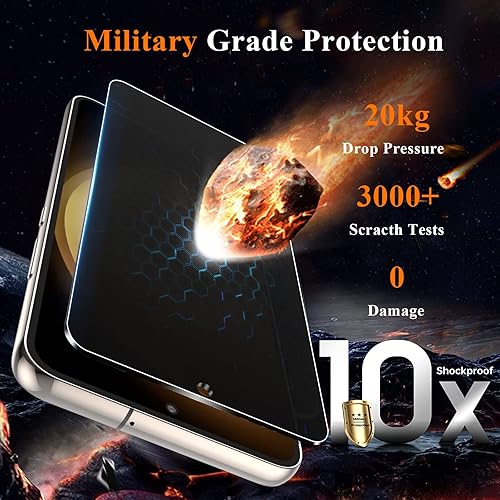 Miniatura 4 de YMHML Paquete de 2 protectores de pantalla de privacidad para Samsung Galaxy S23 compatibles con desbloqueo de huellas dactilares vidrio templado  2
