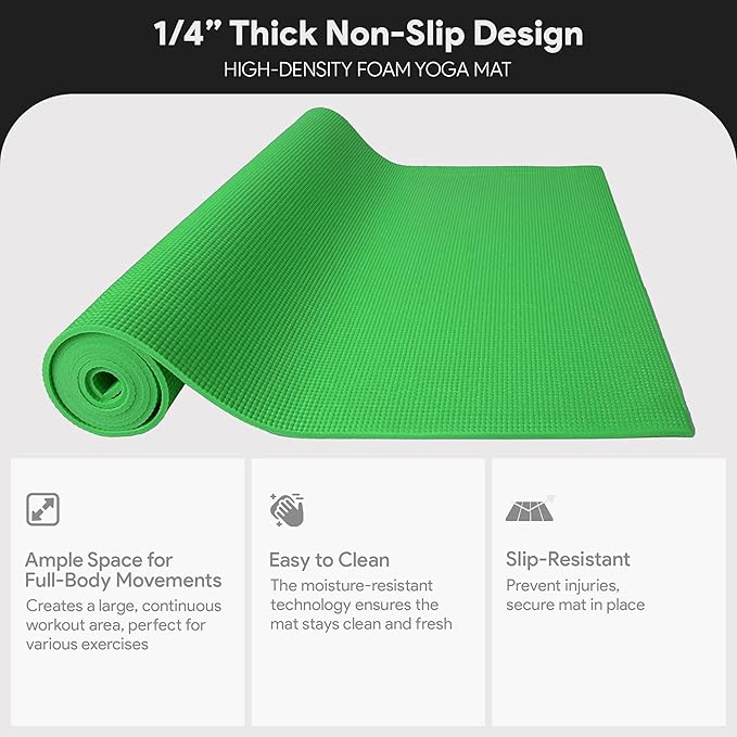 Esterilla de yoga Fitvids alta densidad 1/4 pulg con correa miniatura 3