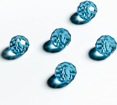 UiMei Briolette de 0.236 in, 750 cuentas de cristal facetadas con forma de Rondelle, cuentas espaciadoras de cristal para pulseras, collares, joyas