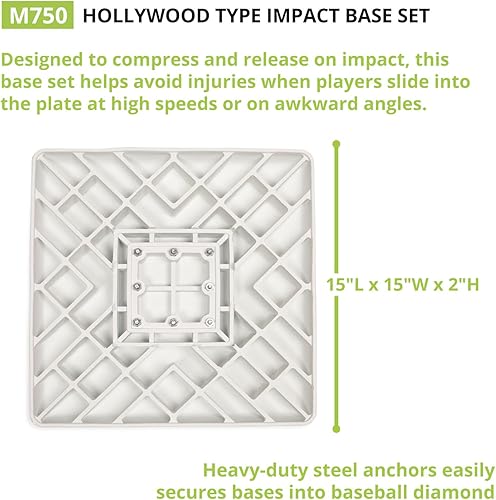 Miniatura 3 de Champion Sports Pro - Juego de primera base doble - Primera base doble biselada duradera - Construcción sólida de una pieza - Juego de 3 anclajes de